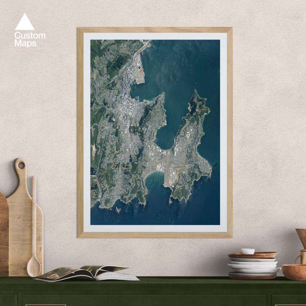 Aerial Print of Wellington City and Harbour