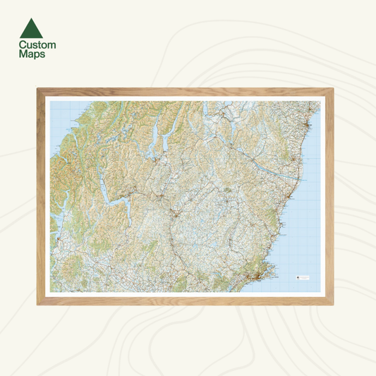Map of Central Otago, Dunedin and Timaru