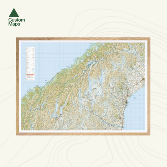 Central South Island Wall Map