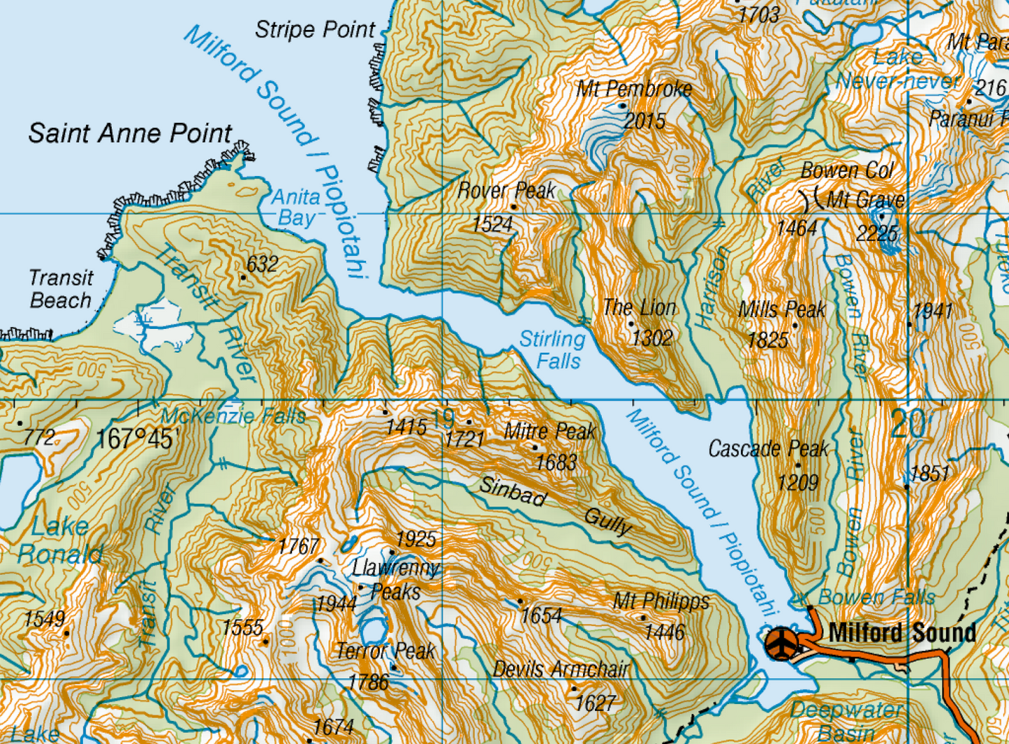 Fiordland Wall Map
