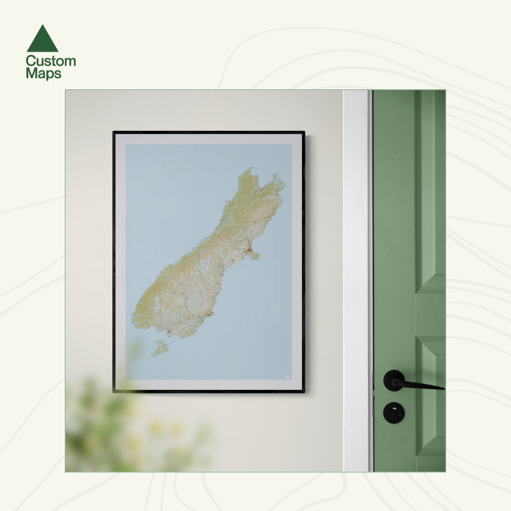 Framed poster of South Island