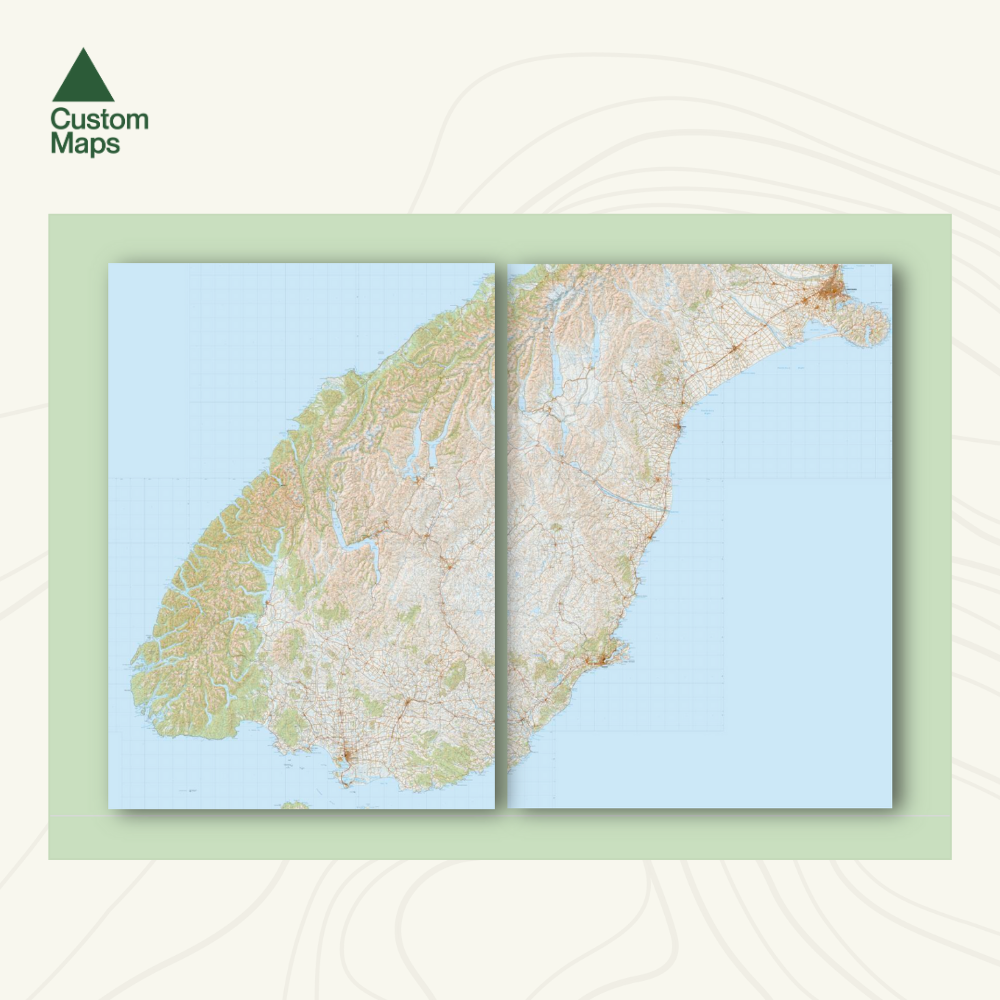 Lower South Island Wall Map