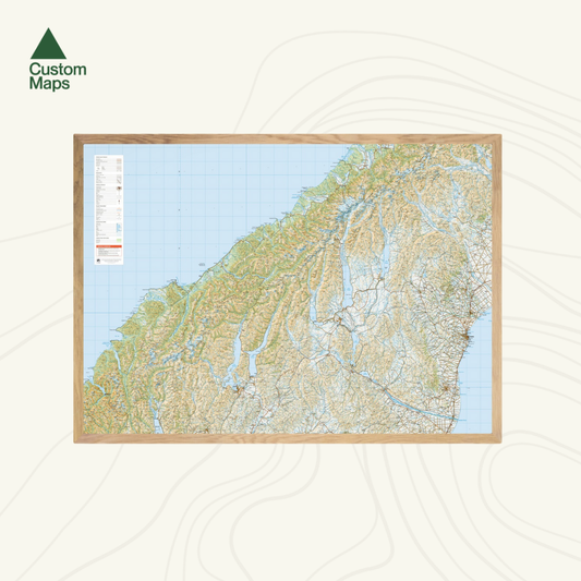 Map of the west coast and southern alps of New Zealand