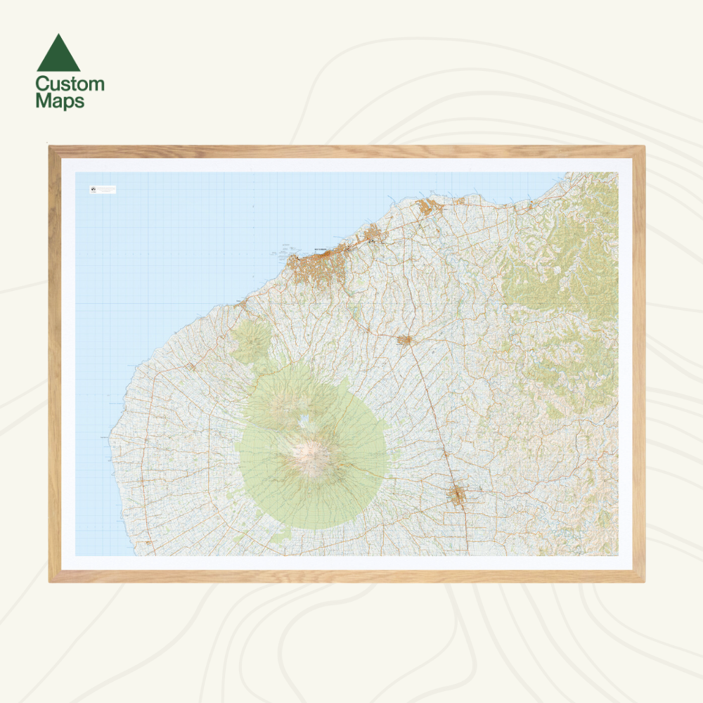 Framed map of Mount Taranaki