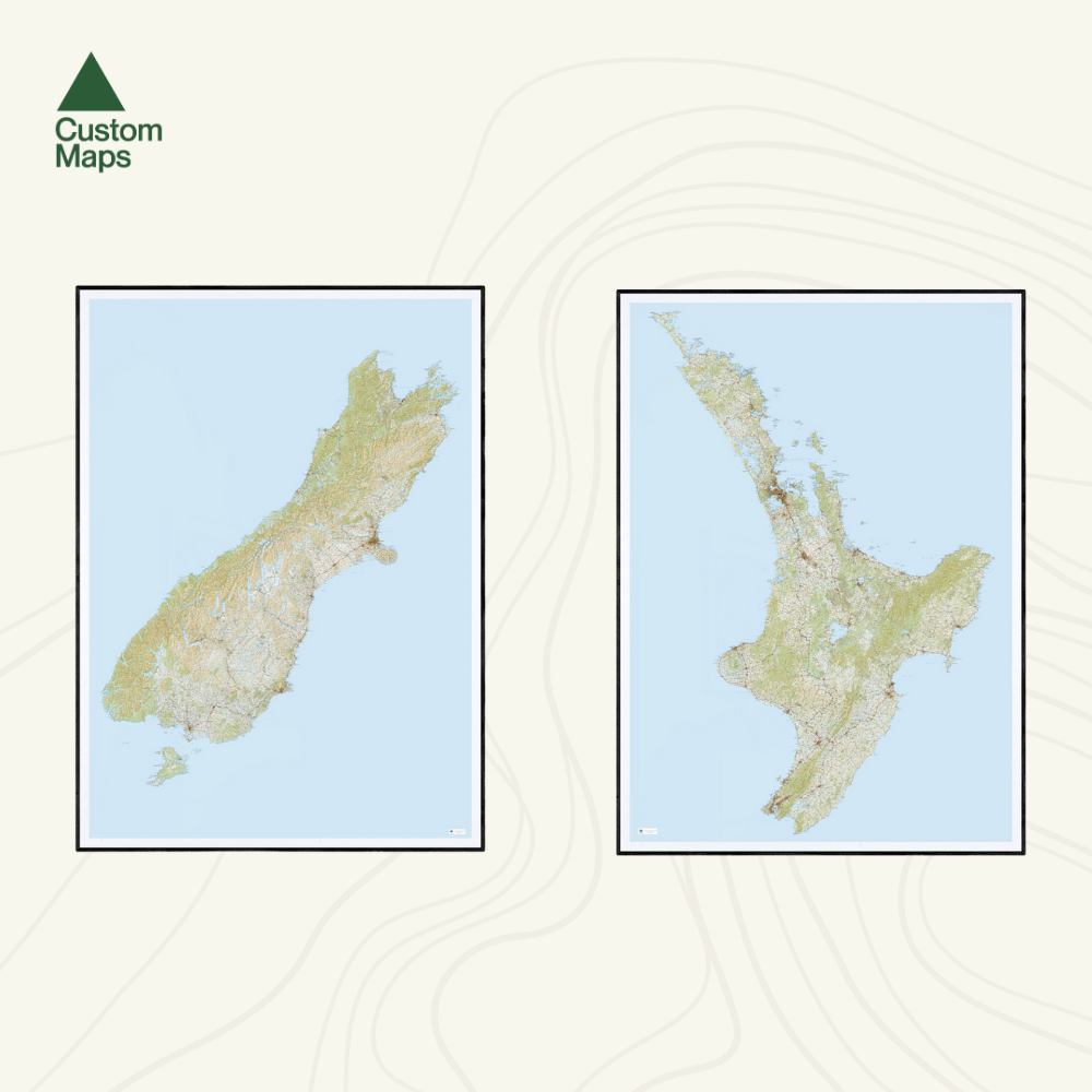 Giant North Island Wall Map