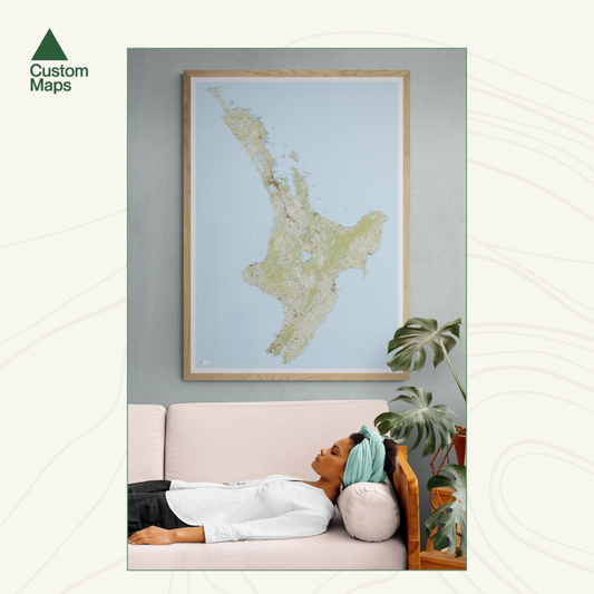 Giant North Island Wall Map