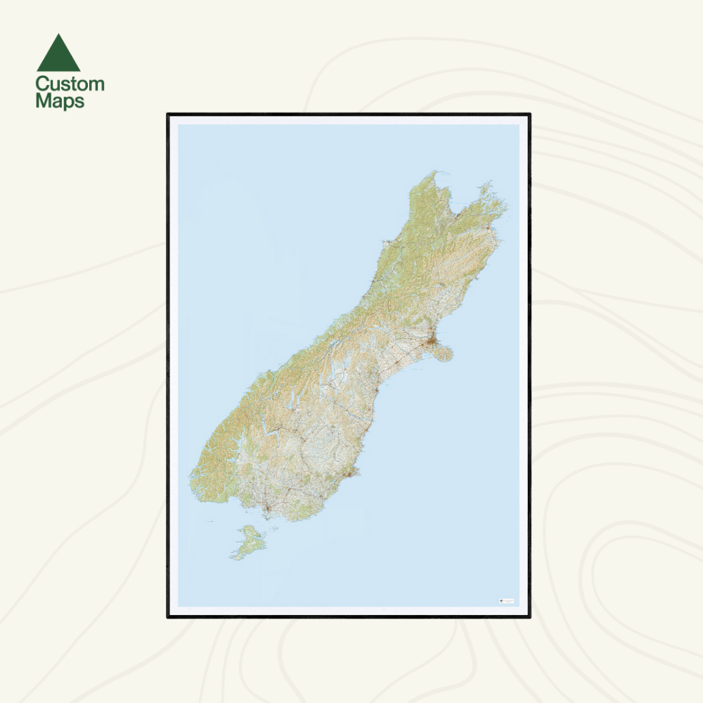 Map of New Zealand South Island