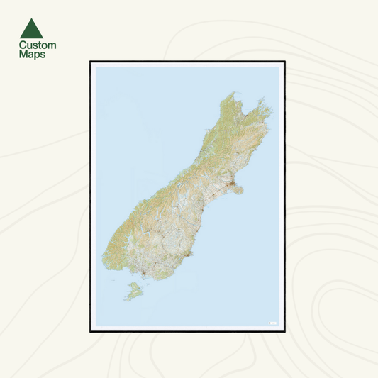 Map of New Zealand South Island