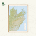 Framed map of the Top of the South Island of New Zealand