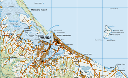Close up of a map of the central North Island