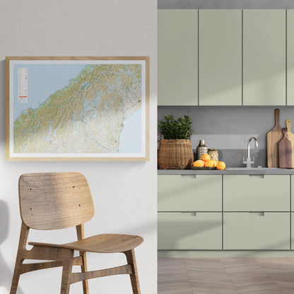 Central South Island Wall Map