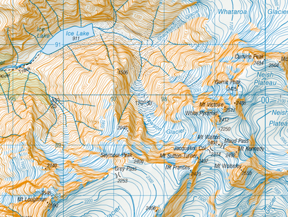 Godley Valley and Southern Alps Wall Map
