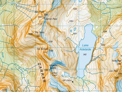 A close up of a Milford Sound and Darran Mountains Wall Map