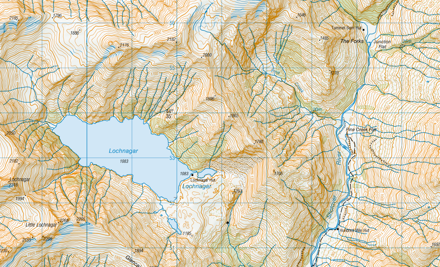 Close Up of Mount Aspiring National Park Map
