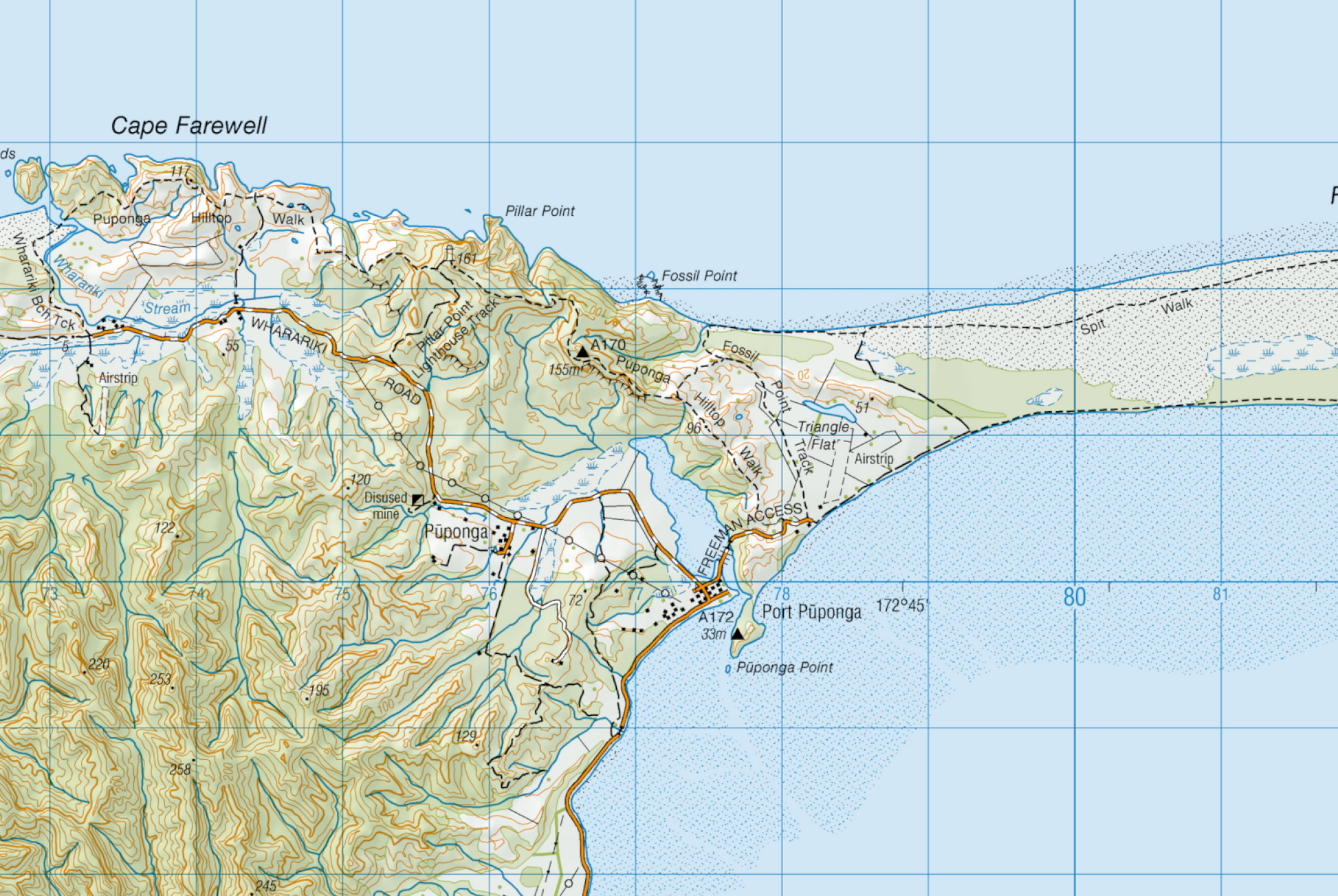Close up of map of Golden Bay