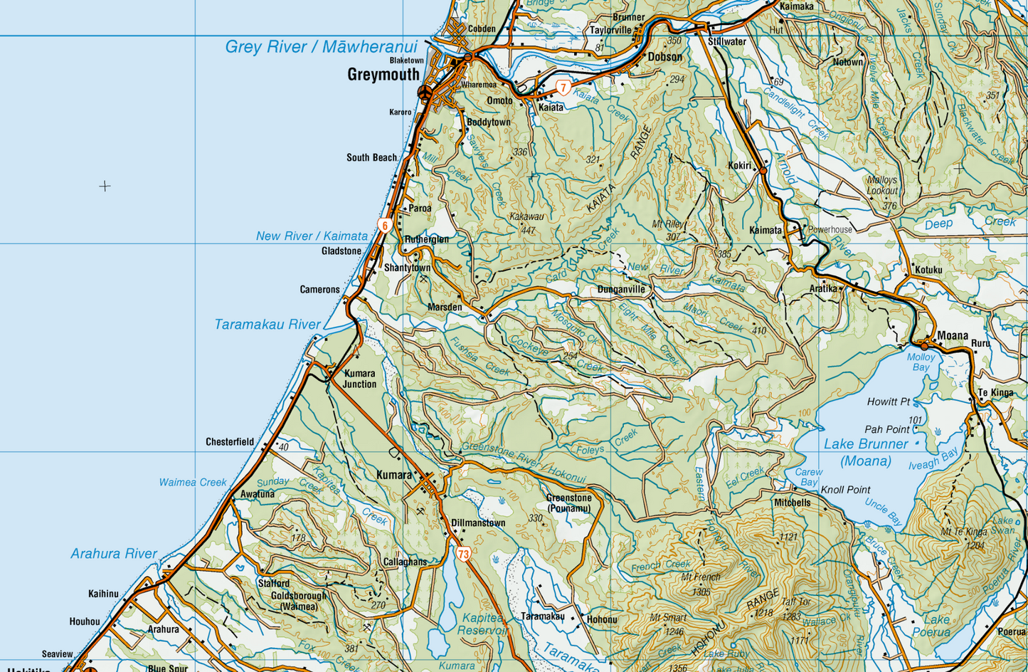 Close up of Coast to Coast Map 