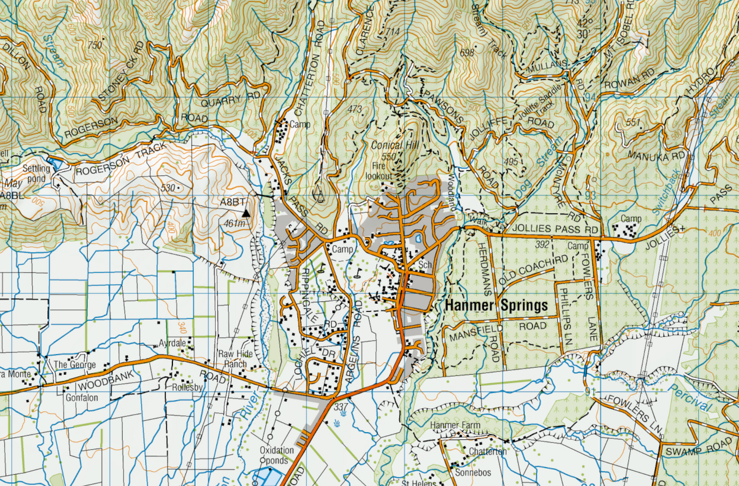 Hanmer Springs Wall Map