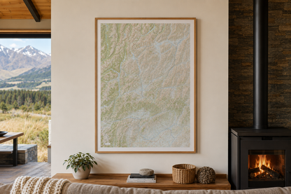Giant Wall Map of Hanmer Springs on a wall.