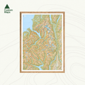 A giant topo map of Milford Sound and Darran Mountains 