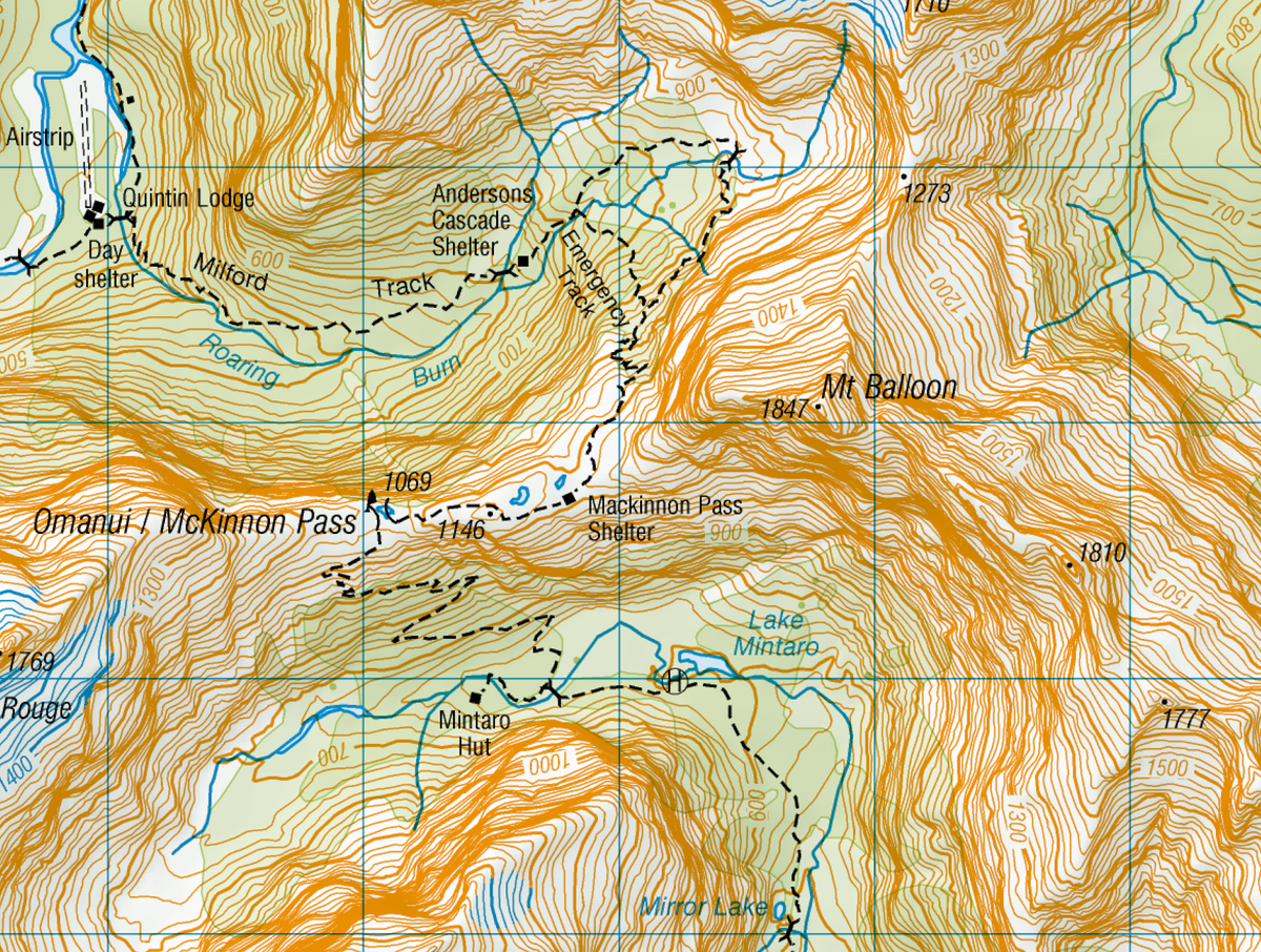 A close up of a Milford Sound and Darran Mountains Wall Map