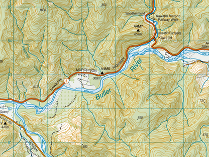 Nelson Lakes and St Arnaud Range Wall Map Close Up