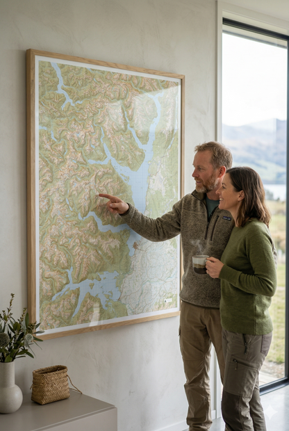 Lake Te Anau & Lake Manapouri Wall Map