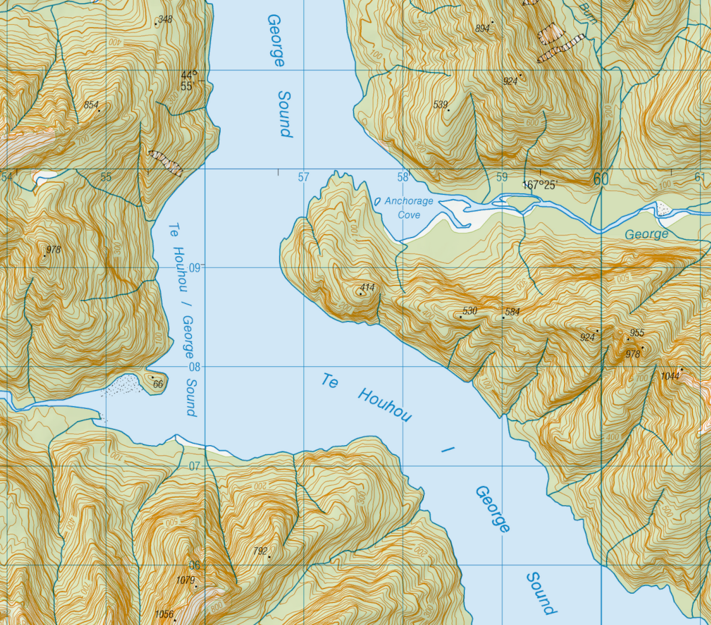 Lake Te Anau & Lake Manapouri Wall Map