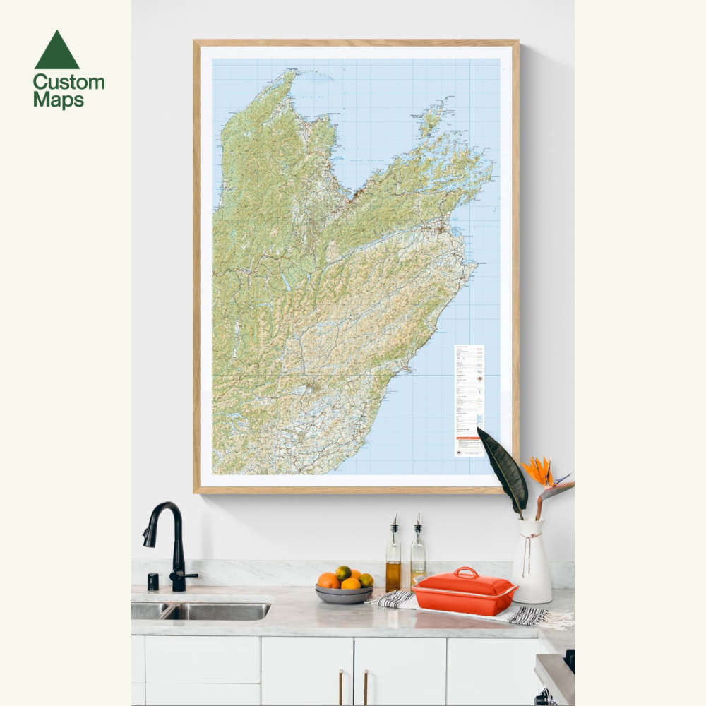 Top of the South Island Wall Map - Nelson, Blenheim, Marlborough and Beyond