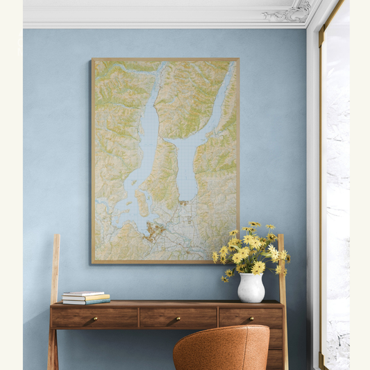 Topo map of Wanaka and Hawea