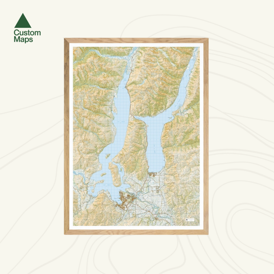 Topographic map of Wanaka and Hawea