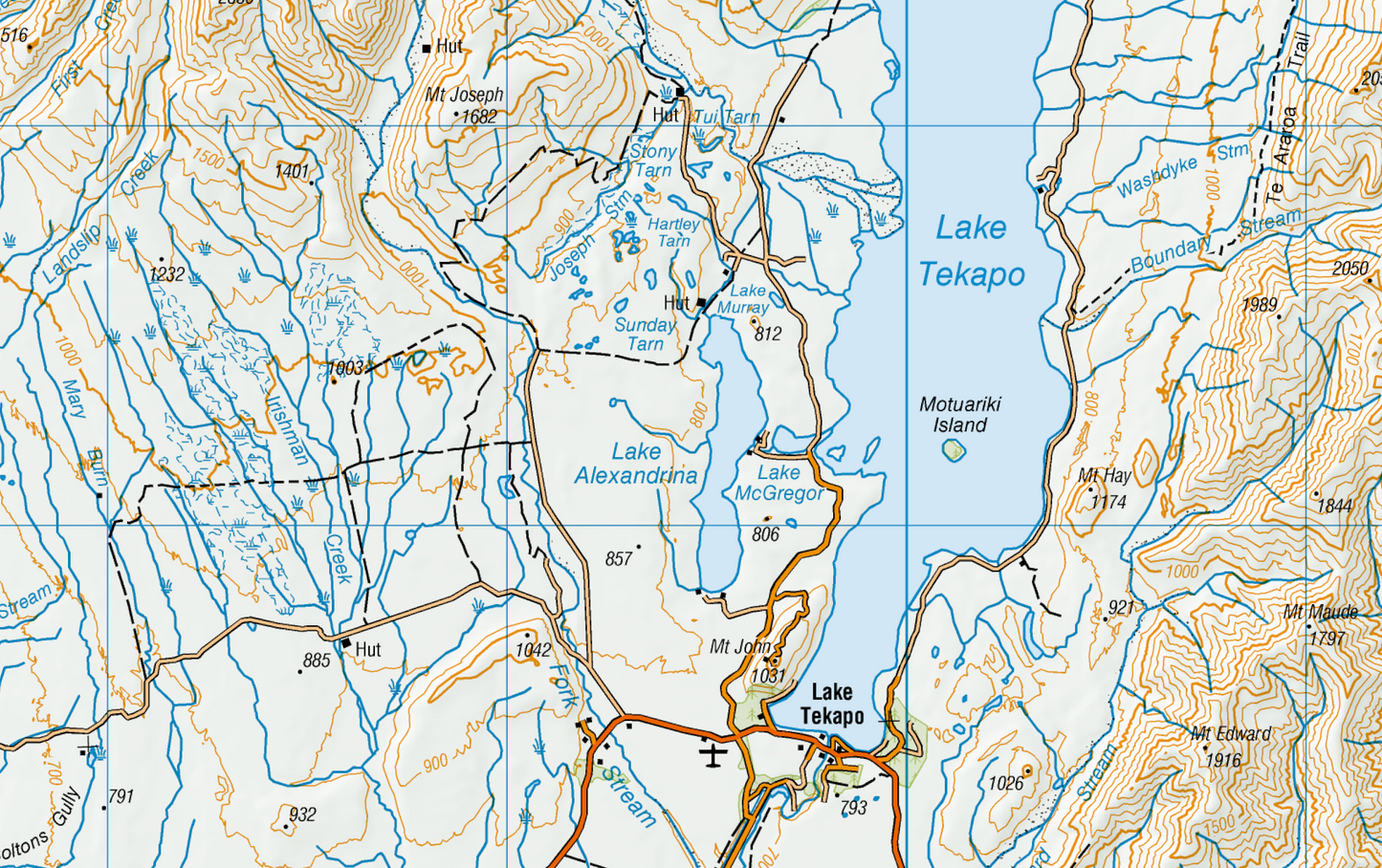 West Coast and Southern Alps Wall Map