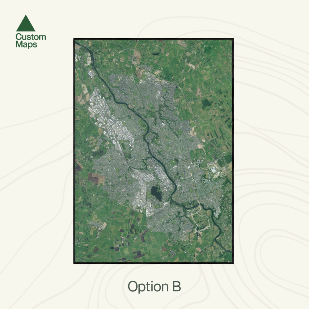 Aerial image / map of Hamilton