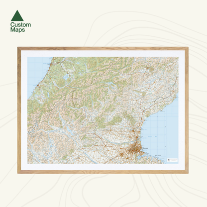 A map of the New Zealand Coast to Coast race route.
