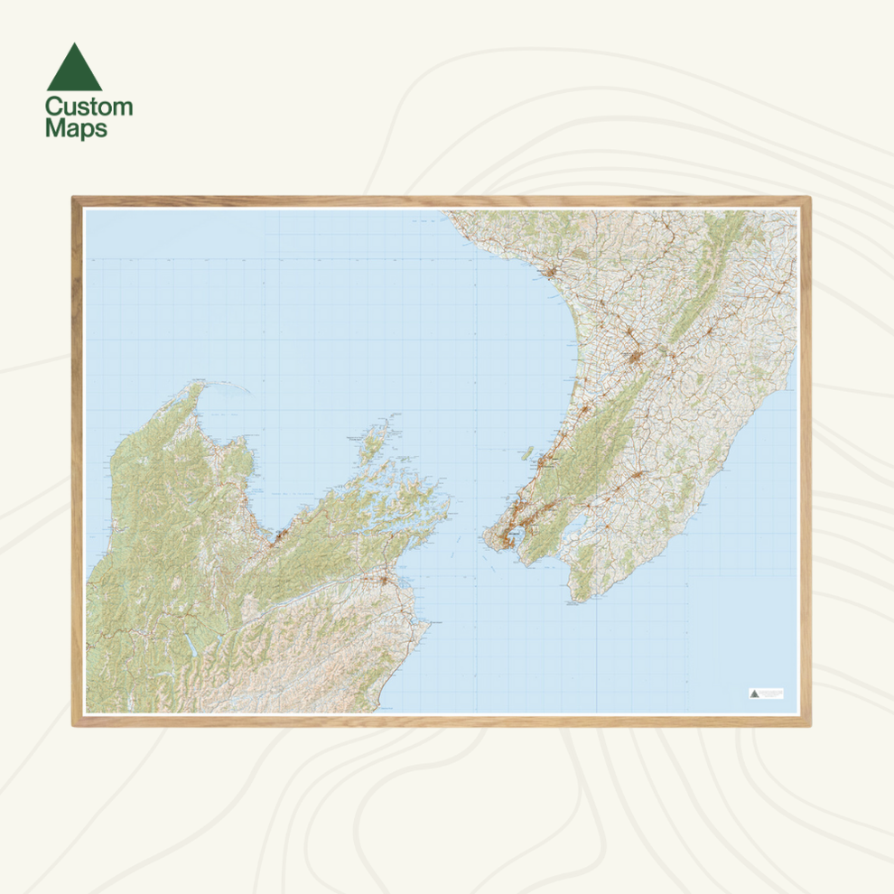 Cook Straight of New Zealand - Giant Wall Map – Custom Maps