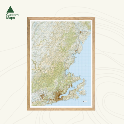 Dunedin & Otago Peninsula Wall Map