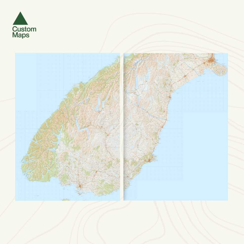 Lower South Island Wall Map – Custom Maps