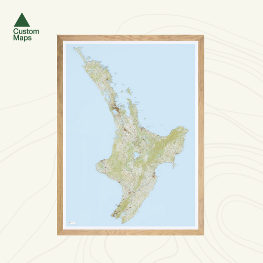 Giant North Island Wall Map