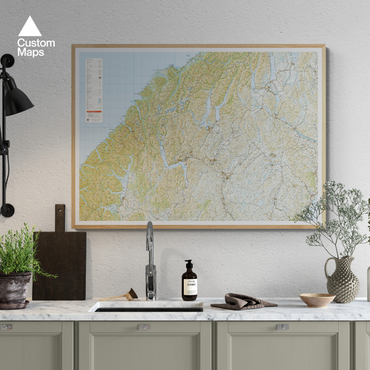 Large map on the wall of Queenstown, Wanaka and Otago