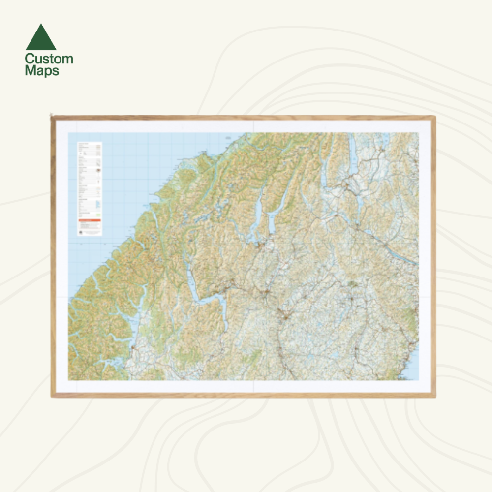 Giant topo map of Wanaka and Queenstown and Otago