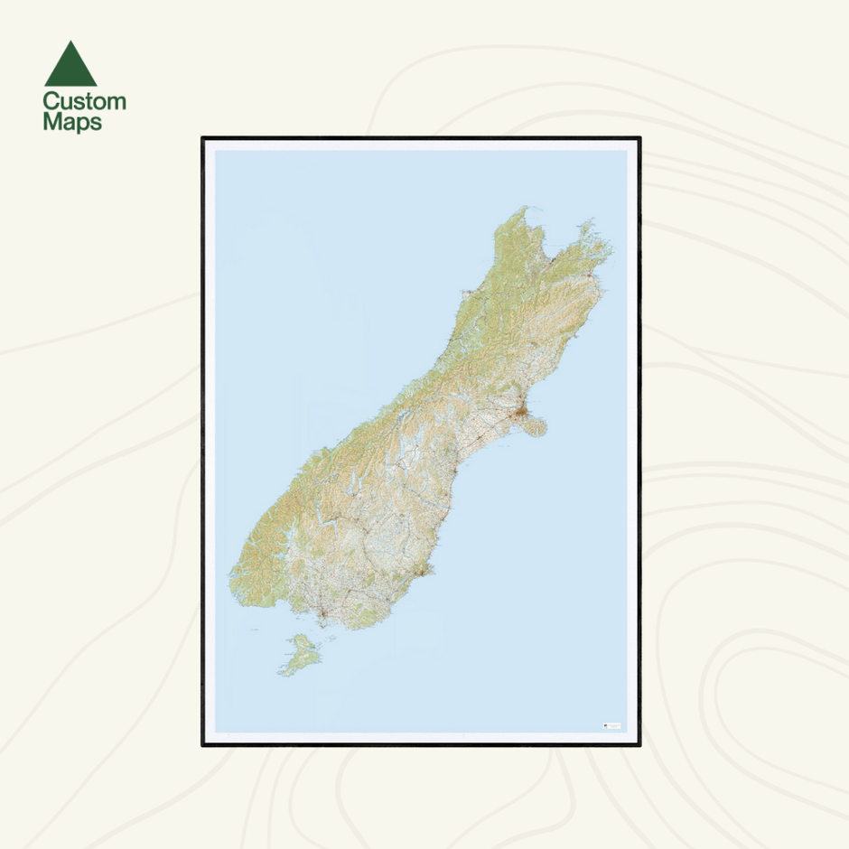 New Zealand Wall Maps | Topographic, Aerial & Custom | Custom Maps